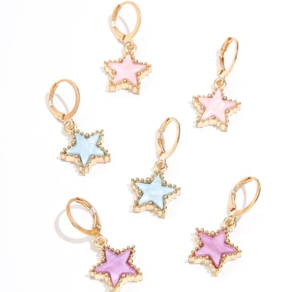 NEW 6pcs Colorful Star Earrings - Picture 3 of 4